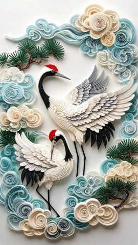 Red crowned Crane